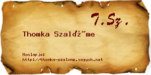 Thomka Szalóme névjegykártya